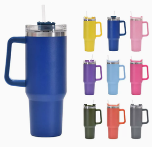 Gobelet isotherme personnalisable en acier inoxydable de 40 oz, grande capacité, avec poignée et paille, pour équipe de football moderne, écologique, idéal pour les voyages et la <span class=keywords><strong>voiture</strong></span> - Product Image 3