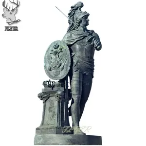 Escultura de metal personalizada do jardim, estilo romano de bronze escultura do guerreiro para venda