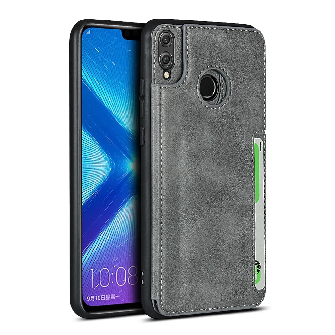 For HUAWEI Honor 8x Leather Wallet Card Slot Flip Case Cover