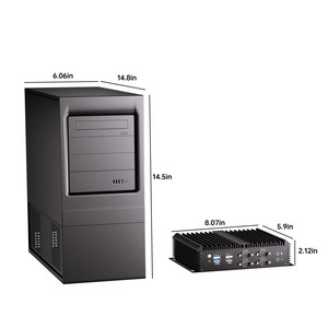 Mini PC Industrial sin Ventilador, <span class=keywords><strong>Intel</strong></span> <span class=keywords><strong>Core</strong></span> I7-5500U, 6 Puertos COM, <span class=keywords><strong>2</strong></span> LAN, SSD de 512 GB, Computadora Robusta de Aluminio para Sistemas de Automatización - Product Image 2