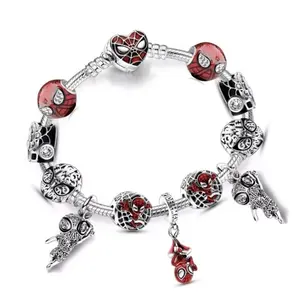 Good quality spider-man charm bracelet superman