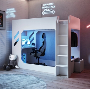 Moderno per bambini podbed gaming letto a soppalco con scrivania singolo gamer letto a soppalco per il ragazzo e la ragazza camera da letto - Product Image 3