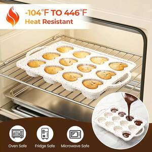 MUYULINS Factory can customize 12-cup Love LFGB BPA-free <b>silicone</b> cupcake pan with metal reinforced frame, American-style - Product Image 2
