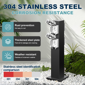 비오는 날 안뜰 야외 캠핑 듀얼 소켓 파워 스테이션 스테인레스 스틸 IP66 방수 케이스 누출 125V 15A 30Ang - Product Image 4