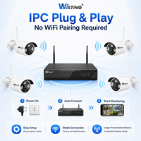 Wistino 4CH 6MP WLAN NVR Überwachungssystem mit Audioaufnahme, Bewegungserkennung, Smart Alert und Farbnachtsicht für Zuhause