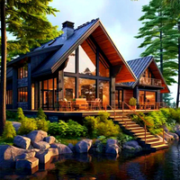 Villa mobile écologique en bois triangulaire, maison préfabriquée modulaire, design traditionnel, pour séjour en parc, jardin ou supermarché