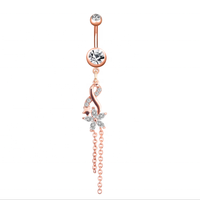 Anneau de nombril personnalisé en acier inoxydable, nouveau Design de fleur, bijoux de Piercing pour le corps, Archer en Zircon pour hommes