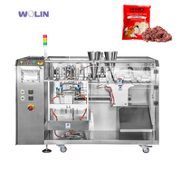 Machine d'emballage électrique automatique Doypack haute vitesse à double remplissage pour sachets préformés, scellage et remplissage, pour emballage alimentaire, plastique, bois, avec PLC