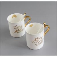 Tasses en céramique Chauffe-eau de chat en or avec impression de logo personnalisé Pipe magique Noël Bière émail blanc Ensemble tasse et assiette