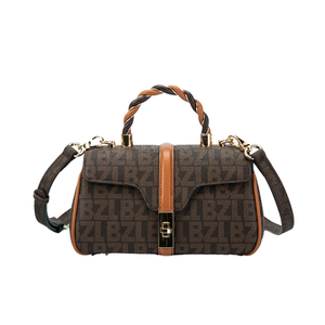 Sac à main de luxe pour femme, idéal pour le bureau, avec fermeture éclair et fermoir, bandoulière unique, rabat, en cuir PVC imperméable, couleur unie, avec chaîne, portable - Product Image 1