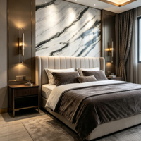 Marbre naturel poli de luxe, coupé sur mesure pour vanité de salle de bain, table basse, veines naturelles uniques, chaque dalle est unique en son genre