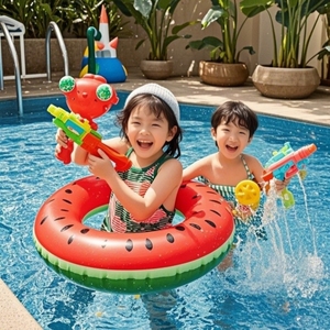 Portable Custom Summer PVC Watermelon Design <strong>Inflatable</strong> Swimming Ring Safe Circle For Kids' <strong>Pool</strong> &amp; River Tubing Water Sports - Product Image 6