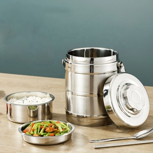 Tiffin-fiambrera de acero inoxidable con aislamiento de doble pared, termo <span class=keywords><strong>para</strong></span> <span class=keywords><strong>comida</strong></span> caliente - Product Image 6