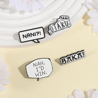 NAH I'd Win Broches en émail personnalisées, style boîte à dialogue d'anime japonais, accessoires pour sacs à dos, badges de revers, bijoux amusants, cadeau pour amis
