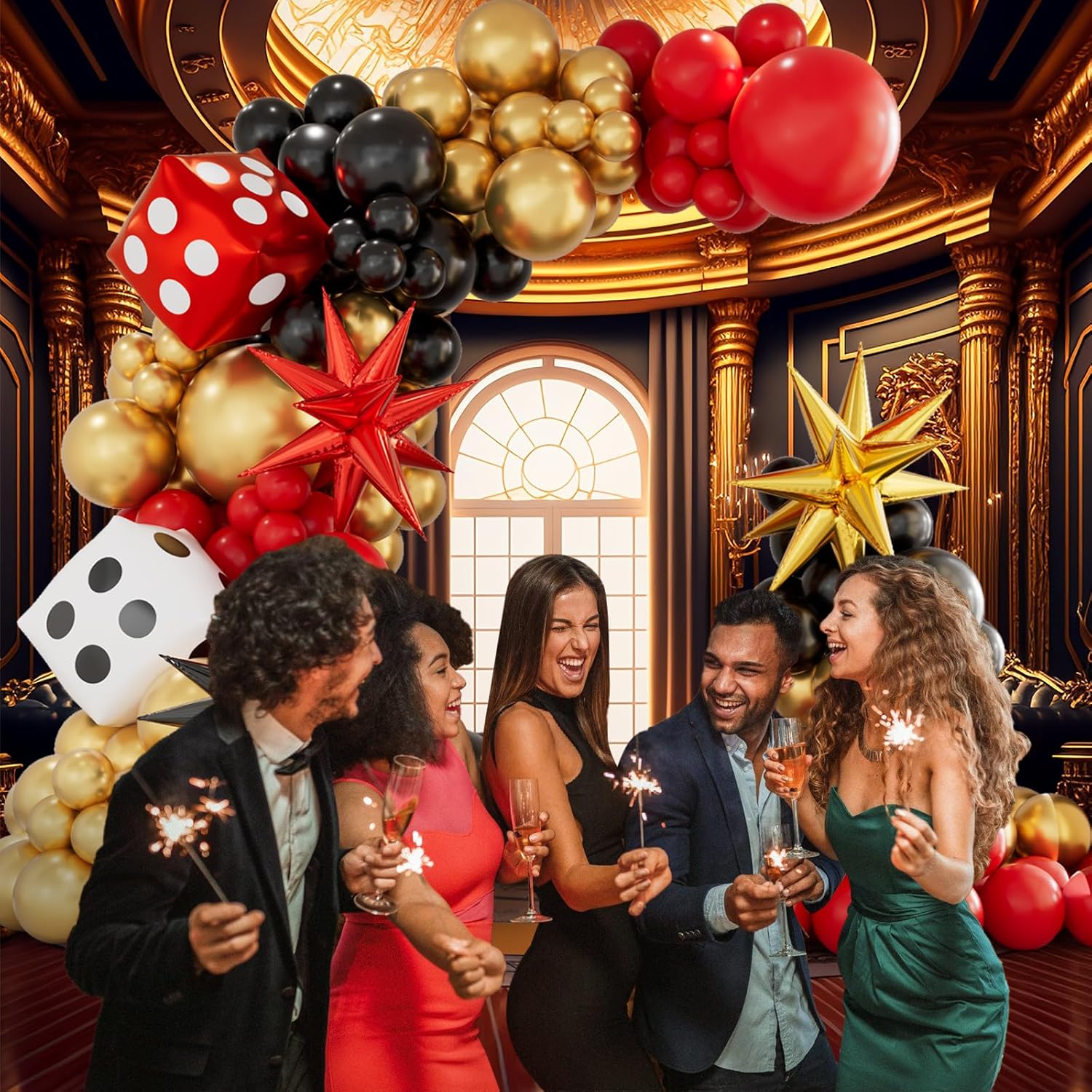 open lace back dress Amazon.com : Wonderjune 16 Pcs Casino Theme Party Decor Black and Red Poker  Night Backdrop Las Vegas Poker Night Backdrop Gold Foil Fringe Curtain  Stereo Casino Welcome to Fabulous Banner for Birthday main image 1