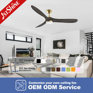 พัดลมเพดาน LED 1stshine สํานักงาน มอเตอร์ทองแดงบริสุทธิ์ที่เงียบสงบ พัดลมเพดานใบมีดไม้<span class=keywords><strong>ใน</strong></span>ร่ม - Product Image 4