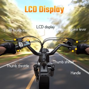 Bici Elettrica <span class=keywords><strong>Cargo</strong></span> Familiare K008 con Batteria 48V, Pneumatici Fat da 20 Pollici, Bici Elettrica da Città con Coda Lunga 750W - 1200W, Disponibile in Magazzino UE - Product Image 3