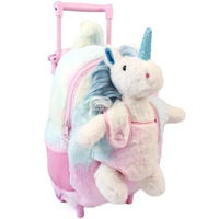 6878 dessin animé Type mignon enfant en bas âge enfants en peluche licorne à roulettes sac à dos à roulettes voyage bagages bel Animal enfants sac à dos à roulettes