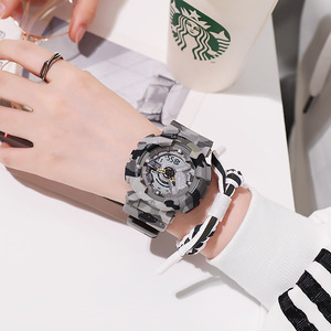 Reloj Digital 3atm para <span class=keywords><strong>Mujer</strong></span>, Reloj Digital Económico, Reloj <span class=keywords><strong>de</strong></span> Acero Inoxidable para <span class=keywords><strong>Mujer</strong></span>, Cristal Plástico Unisex Redondo - Product Image 2