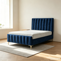Nouvelle conception de lit rembourré alliant luxe haut de gamme, confort et style moderne en tissu, qualité supérieure