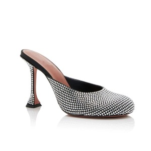 Mules élégantes pour femmes avec strass, talons hauts, bout rond, talons évasés, chaussures de soirée, chaussures de mariage - Product Image 2