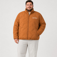 Blouson matelassé en duvet pour homme, col montant, fermeture éclair intégrale, poches, hiver, poignets élastiques, grandes tailles, surdimensionné, 6XL 7XL