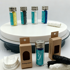 Vente chaude, fil dentaire biodégradable en charbon de bois, sans déchets, coloré, saveur menthe, logo personnalisé, vente en gros, biologique, 50 m - Product Image 2