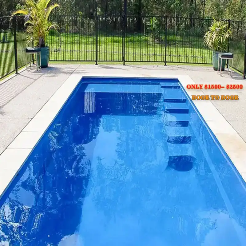Low price small size model rectangle custom garden family fibre glass swim pool spa piscina piscine fiberglass swimming pool