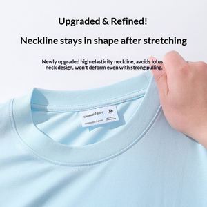 Nuevo 640 # Camiseta de algodón para hombre, cuello redondo, manga corta, corte holgado, lisa, estilo vintage, 32 hilos dobles, 280g, 14 colores - Product Image 4