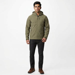 Chaqueta Moderna para Hombre, Impermeable, Cortavientos, de Lona y Softshell, Transpirable, Suave, con Soporte Frontal, Ideal para Aventuras al Aire Libre y Trabajo - Product Image 1