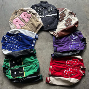 Vestes universitaires amples OEM nouveau design personnalisées Patches brodés en <span class=keywords><strong>chenille</strong></span> Letterman College Bomber Baseball Jacket pour hommes - Product Image 1