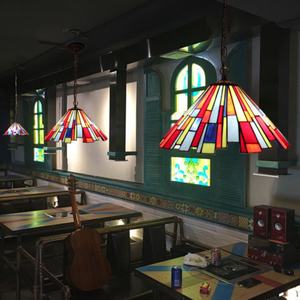 Lámpara Colgante de Cristal Tiffany Rojo de 16 Pulgadas, Hecha a Mano, con LED, Estilo Europeo Multicolor - Product Image 3