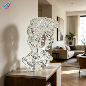 Statue <span class=keywords><strong>de</strong></span> David en résine transparente écologique, sculpture 3D en fibre <span class=keywords><strong>de</strong></span> verre, gravure 5D, buste célèbre en Lucite, pour <span class=keywords><strong>jardin</strong></span> extérieur - Product Image 1