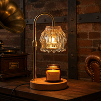 Chauffe-bougie électrique avec minuterie, fonction aromathérapie, hauteur de lumière réglable, lumière nocturne à intensité variable, design luxueux