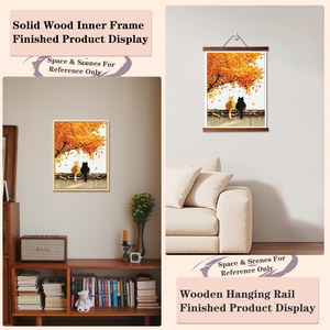 Kit de peinture diamant DIY style animalier chat 'La Promesse de l'Automne' avec diamants ronds, art mural imprimé, cadre rectangulaire - Product Image 5