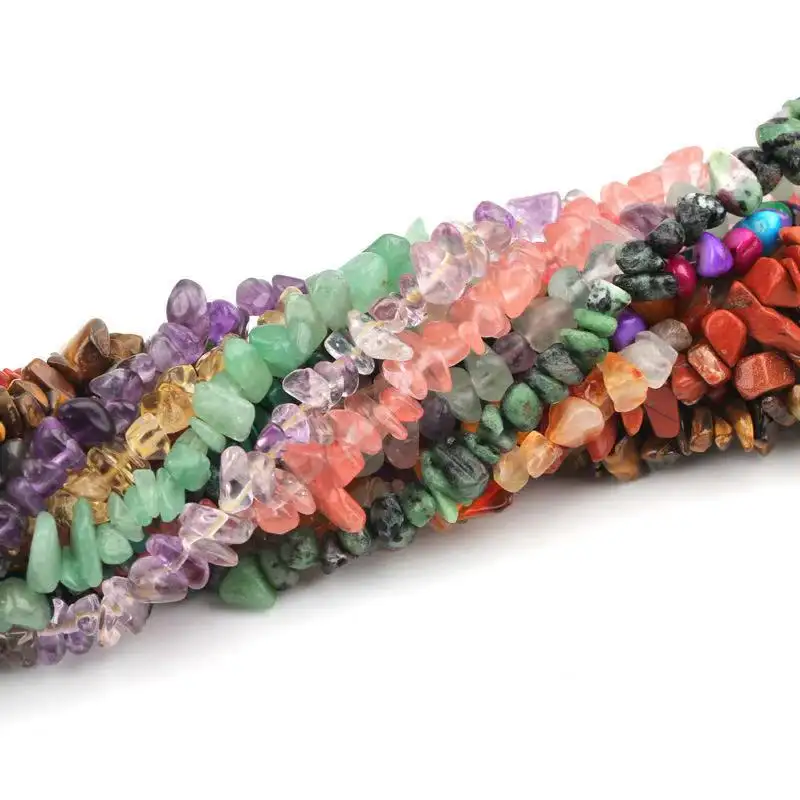 Bulk Großhandel Natur kristall getrommelt Steine Quarz Tumble Stein Kies Chips mit Löchern Edelstein Kies Perlen für DIY Armbänder