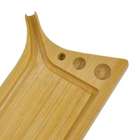 Plateau roulant en bois 13*9cm en gros |   Plateau à chicha en bambou design entonnoir pour les boutiques de tabac |   Étiquetage privé personnalisé en gros OEM