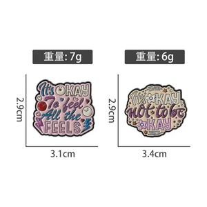 Soporte de salud mental Pin de liberación ansiosa-Está bien No estar bien Aleación de zinc Pin de metal Animal Cross Moda Día nacional Navidad - Product Image 6