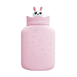 Hot sale small cute silicone hot water bottle girls with rabbit design