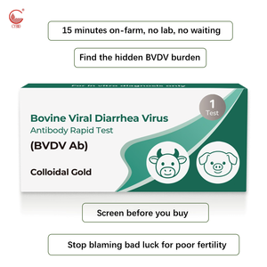 Kit de Prueba Rápida de Anticuerpos contra el Virus de la Diarrea Viral Bovina (BVDV) para Diagnóstico Veterinario de Ganado, ISO13485, OEM, ODM, 1 Prueba o 25 Pruebas - Product Image 1