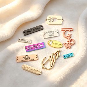 Custom Brand Logo Metal Sewing Label Engraved Plated Seawater Resist <b>Tag</b> for Swimwear Apparel - Product Image 6