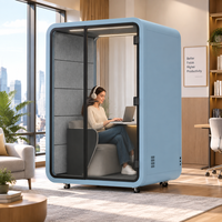Cabine Acoustique de Confidentialité en Verre pour Bureau, Pod Mobile pour Hôtel, Ventilation, Design Moderne, Éclairage LED, Garantie 3 Ans, Construction en Acier pour Bureaux