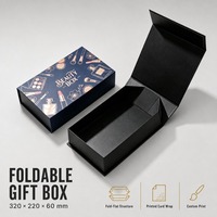 Boîte cadeau magnétique pliable avec logo personnalisé 320x220x60mm Emballage en carton rigide pour cosmétiques Soins de la peau Vente en gros Échantillon gratuit