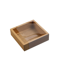 Boîte cadeau personnalisée avec logo, emballage en PVC transparent, fenêtre coulissante, boîte à tiroir avec couvercle transparent en kraft