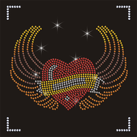 Motif Rhinestone Iron-On Transfers Activado por calor para ropa de boda Clavos con forma de logotipo personalizable