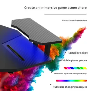 Escritorio de Computadora para Juegos en Forma de L de Metal al por Mayor, Diseño Moderno Grande para Sala de Estar/Oficina - Product Image 4