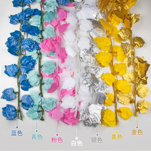 Hongyu Artificial Grape <b>Leaf</b> Vine 36 Pieces Silk Flower <b>Wall</b> Ceiling <b>Decor</b> Colorful Hanging Greenery - Product Image 2
