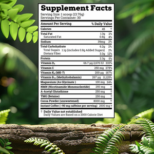 Poudre de complément alimentaire OEM ODM Age Renew Coffee Complex, faible en calories et en graisses saturées, favorise les niveaux d'énergie, avec vitamine C - Product Image 2