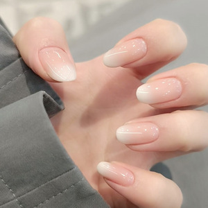 Venta directa de fábrica, 24 Uds., prensa pura francesa de almendras en las uñas, diseño de uñas Aritical, Uñas postizas - Product Image 5