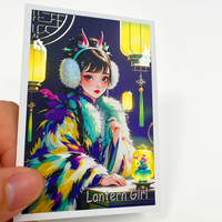Cartes de vœux personnalisées de luxe en carton épais 600 g/m², imprimées offset, laminées holographiques, motifs de dessins animés, remerciements, cadeaux